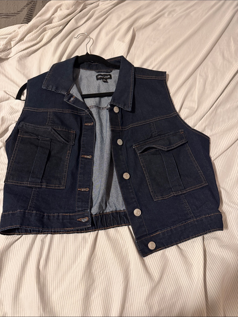 New Look womens Dark Blue Denim Vest